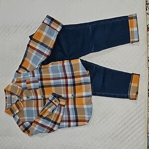 Flannel shirt and jeans set